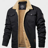 Léon | Veste trucker noire doublée sherpa