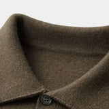 Jean-Luc | Gilet en maille camel boutonné col chemise