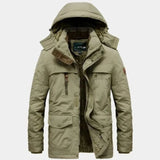 Yannick | Veste outdoor vert olive à capuche