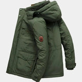 Yannick | Veste outdoor vert olive à capuche