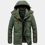 Yannick | Veste outdoor vert olive à capuche