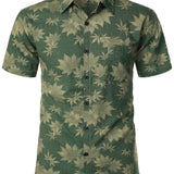 Chemise Hawaïenne en Coton Casual Rétro pour Hommes avec Poche