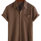 Chemise Casual à Manches Courtes en Coton pour Hommes pour l'Été