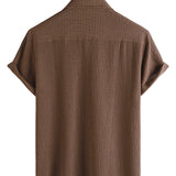 Chemise Casual à Manches Courtes en Coton pour Hommes pour l'Été