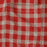 Chemise Homme à Carreaux Rouges à Manches Courtes avec Poche