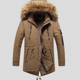 Raymond | Parka d'hiver camel capuche fourrée