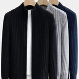 Jean-Pierre | Gilet zippé côtelé bleu marine