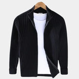 Jean-Pierre | Gilet zippé côtelé bleu marine