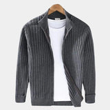 Jean-Pierre | Gilet zippé côtelé bleu marine