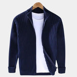 Jean-Pierre | Gilet zippé côtelé bleu marine