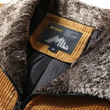 Bernard | Blouson en velours côtelé camel col sherpa