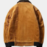 Bernard | Blouson en velours côtelé camel col sherpa