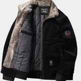 Bernard | Blouson en velours côtelé camel col sherpa