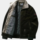 Bernard | Blouson en velours côtelé camel col sherpa