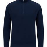 Pull homme à demi-zip et col montant – Bleu royal
