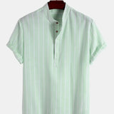 Chemise Élégante à Manches Courtes Rayée