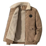 Veste en Velours Côtelé avec Doublure en Fleece