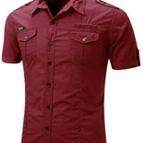 Chemise cargo à manches courtes en coton