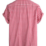 Chemise en Coton d'Été à Manches Courtes pour Hommes, Couleur Unie, avec Poche et Boutons
