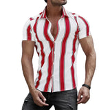 Chemise d'Été à Rayures à Manches Courtes