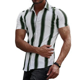 Chemise d'Été à Rayures à Manches Courtes