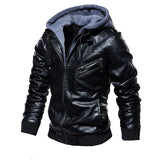Veste en cuir avec capuche
