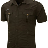 Chemise cargo à manches courtes en coton