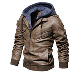 Veste en cuir avec capuche
