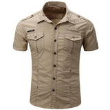 Chemise cargo à manches courtes en coton
