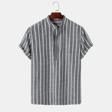 Chemise Élégante à Manches Courtes Rayée