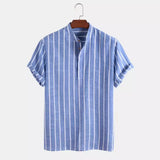 Chemise Élégante à Manches Courtes Rayée
