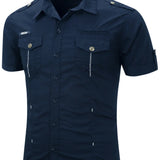 Chemise cargo à manches courtes en coton