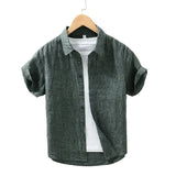 Chemise en lin à manches courtes