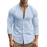Chemise d'Été Décontractée en Coton et Lin