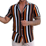 Chemise d'Été à Rayures à Manches Courtes