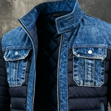 Veste matelassée hybride empiècements denim