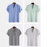 Chemise Élégante à Manches Courtes Rayée