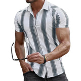 Chemise d'Été à Rayures à Manches Courtes