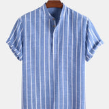 Chemise Élégante à Manches Courtes Rayée