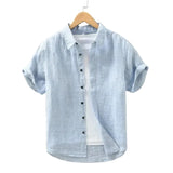 Chemise en lin à manches courtes