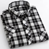 Chemise à Carreaux à Manches Courtes en Coton