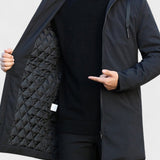 Armand | Manteau d'hiver noir à capuche