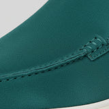 Mocassins en Suède pour Hommes – Style Slip-On Chukka, Semelle Plate – Bleu-Vert