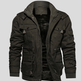 Florent | Veste d'hiver noire à capuche doublée sherpa