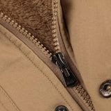 Florent | Veste d'hiver noire à capuche doublée sherpa