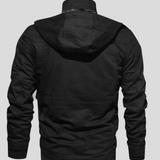 Florent | Veste d'hiver noire à capuche doublée sherpa