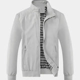 Claude | Blouson bombers bleu marine doublure à carreaux