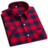 Chemise à Carreaux à Manches Courtes en Coton