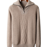 Pull zippé Taranto en laine Mérinos
