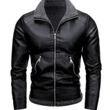 Veste en Cuir Élégante avec Doublure en Fleece